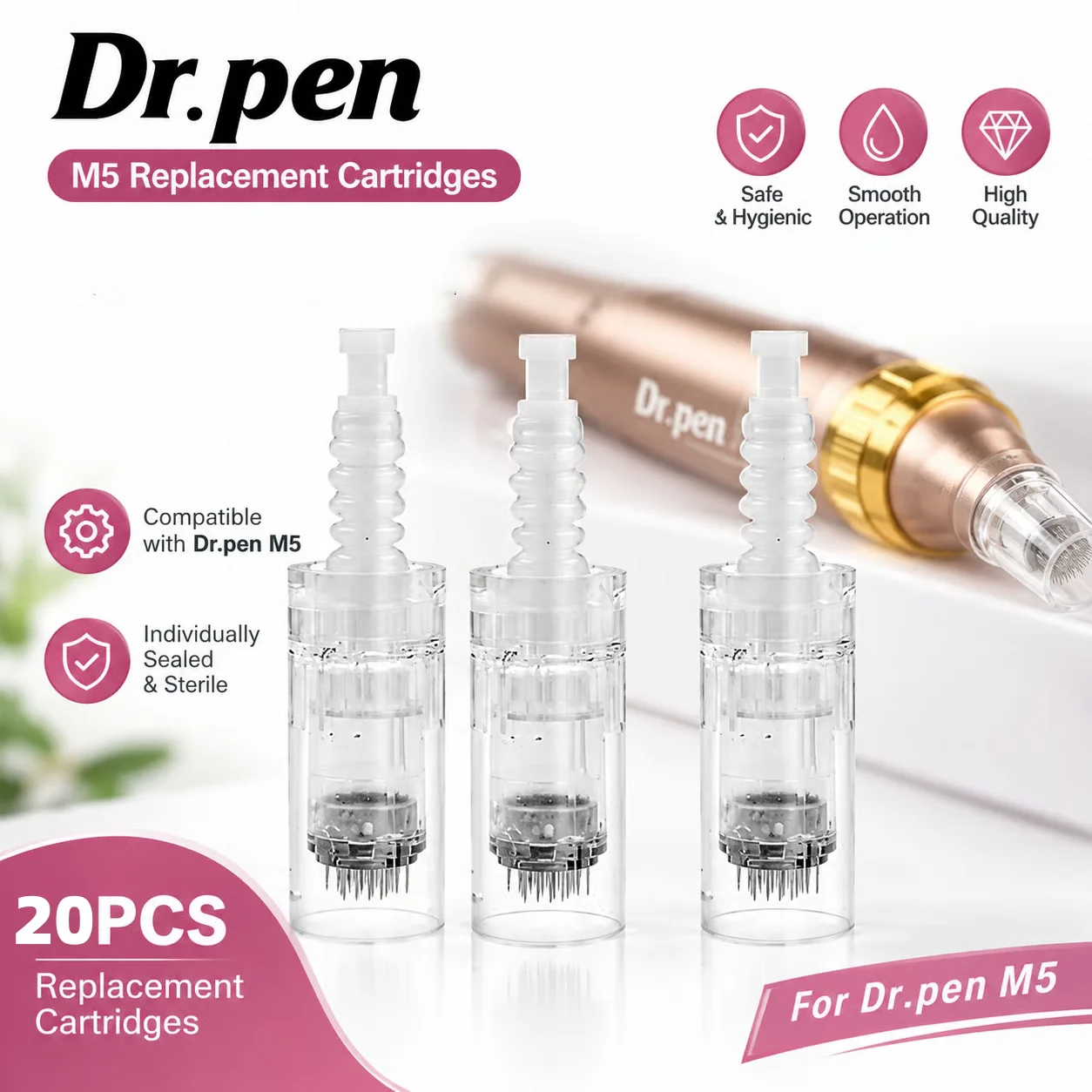 20個-50個-100個入り-drペン-m5-互換用カートリッジ-9-12-24-36-42ピン-ナノニードル-m7-e30-マイクロニードリングペン用カートリッジ