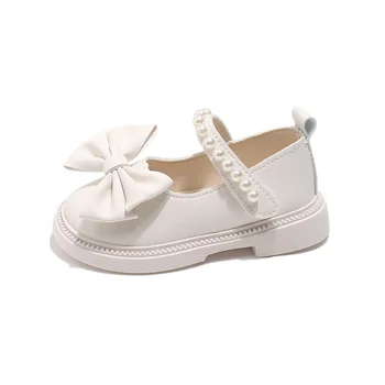 Baby Meisjes Casual Schoenen Kinderen PU Lederen Schoenen met Strik Zoete Leuke Mode Prinses Kinderen Trouwjurk Feest Flats Zacht