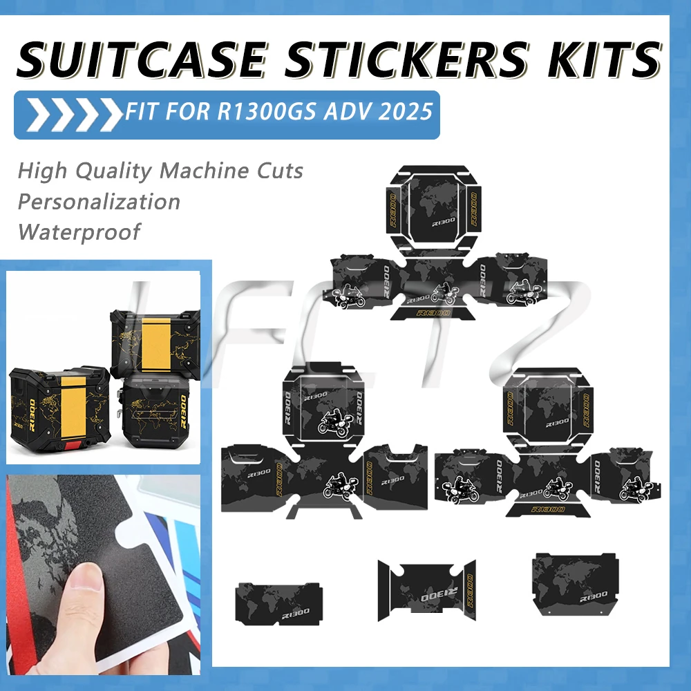 Motorcycle Suitcase Stickers Aluminium Panniers Top Box Decal Sticker Kit Fit for R1300GS ADV 2025 R1300GSA R 1300 GS Adventure