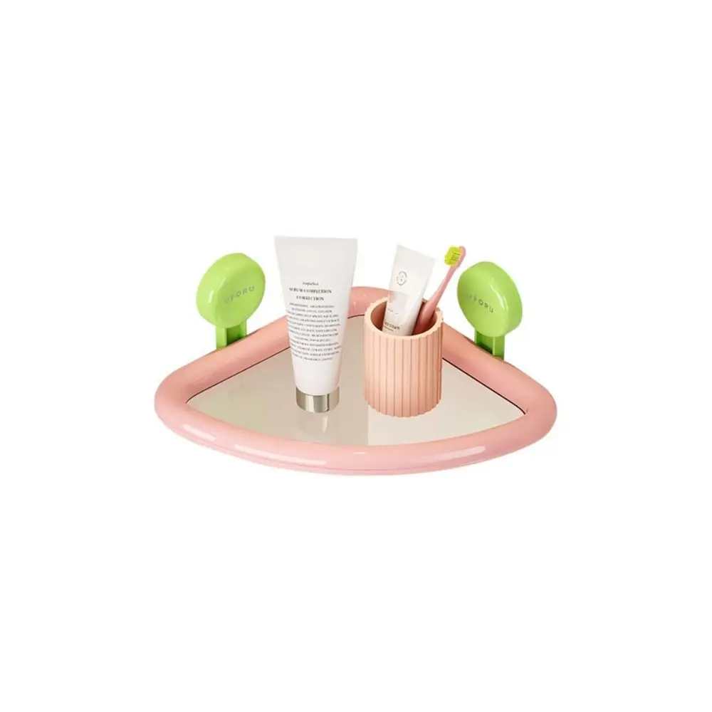 

Пластиковая треугольная полка на присоске, бесплатный настенный органайзер для душа, дренажная угловая полка для хранения цвета дофамина, домашняя