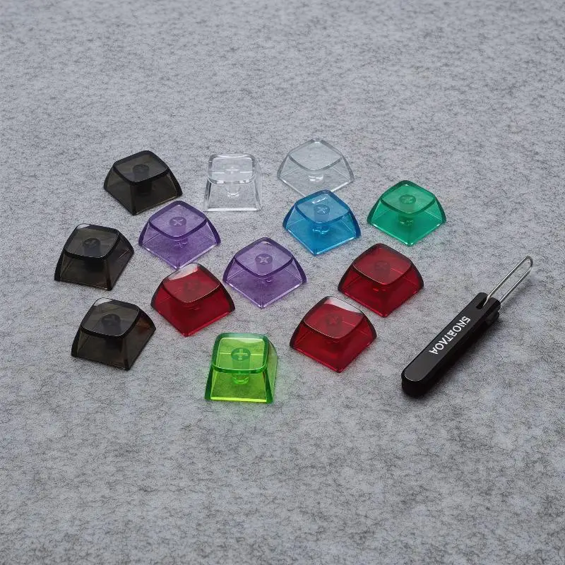10 Stück Kristall-PC-Tastenkappen für Gamer, mechanische Tastatur, transparente, klare Tastenkappen, kreuzförmige mechanische Tastenkappen