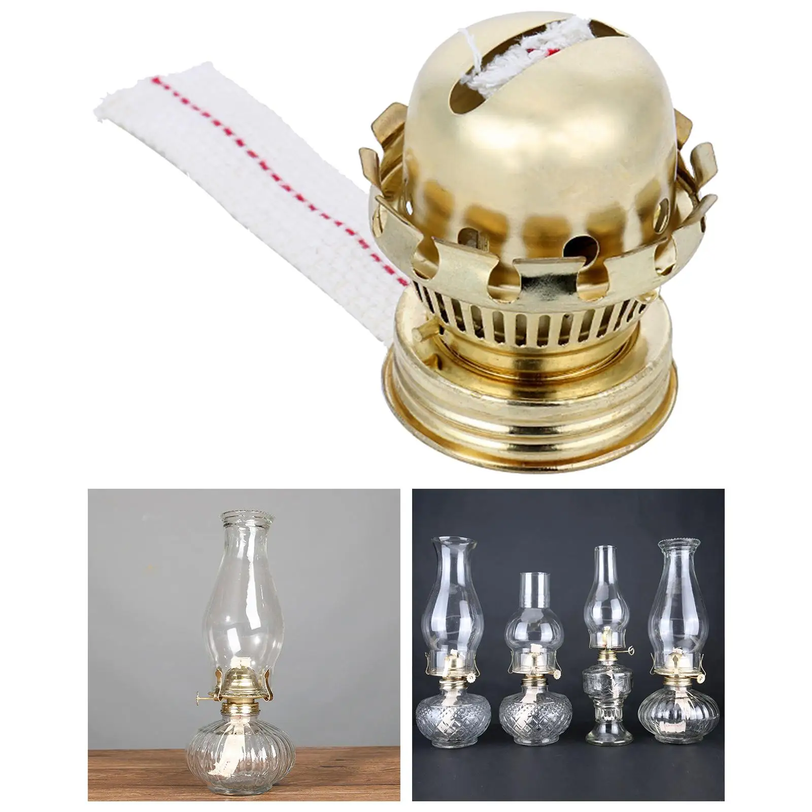 Kerosene Oil Lmp Prt Di 1.8 in Vintge Oil  Burner Wick Holder DIY Oil Lmp Replcement Burner for Desktop Oil