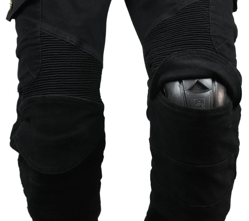 2026 Hot selling motorcycle jeans men's motorcycle workwear multi bag cycling pants zipper casual straight leg pants knee pads