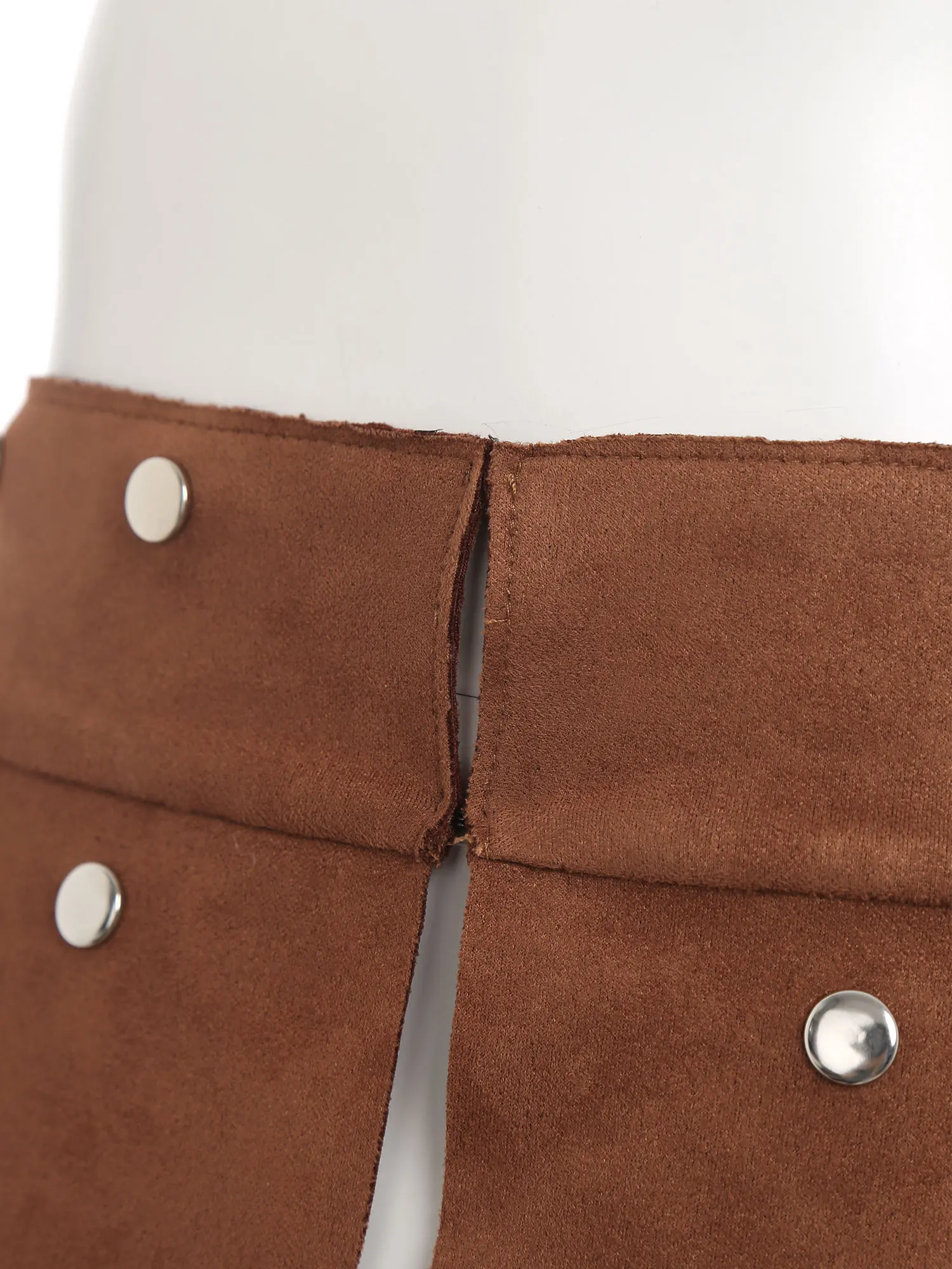 Bild 5: Männer Alten Römischen Ritter Rock Nieten Split Saum Faux Wildleder Rüstung Rock Gladiator Krieger Kostüm Halloween Cosplay Party Kleidung