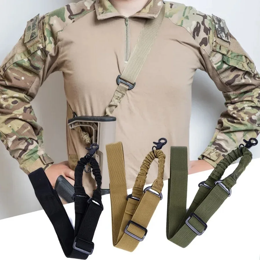 Tactical Gun Sling Military Shooting Adjustable 3 Point Bungee Airsoft Rifle Strapping Belt Hunting Hiking Accessories