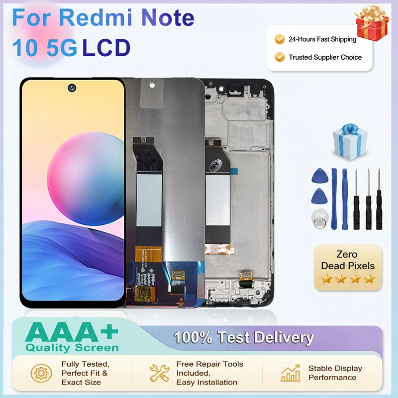 IPS For Xiaomi Redmi Note 10 5G Display Replacement Parts For Redmi Note 10 5G Display LCD 3D Touch Screen Digitizer Assembly
