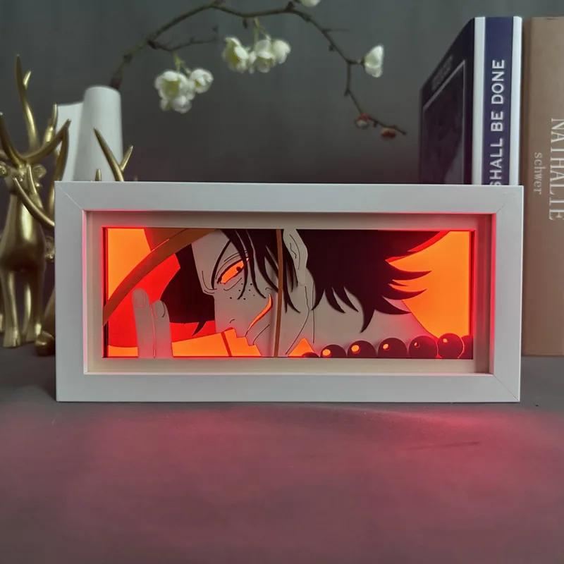 Jujutsu Kaisen Night Light One Piece Paper Cut Shadow Light Box Anime Paper Carving Lamp Luffy LED Room Decor Toy Boys Gift