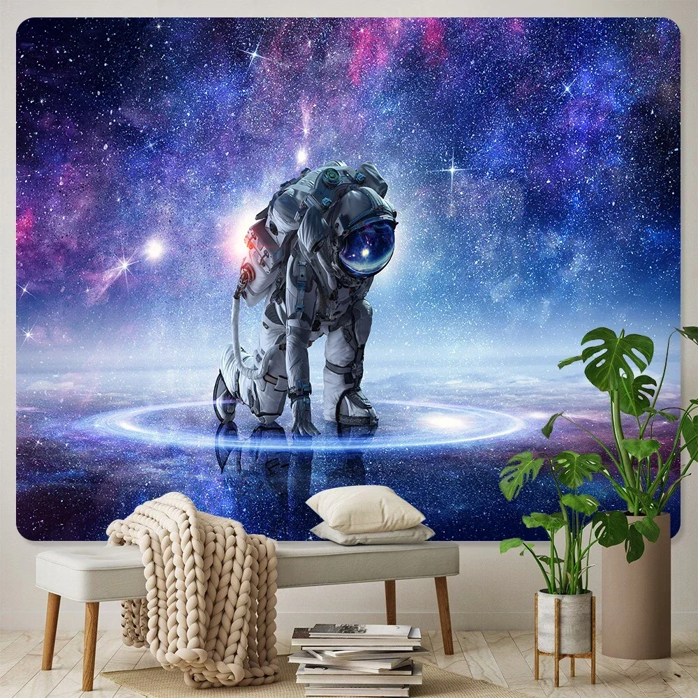 Space Astronaut Home Decoration Art Tapestry Hippie Bohemian Decoration Psychedelic Scene Background Cloth Mattress Tapestry