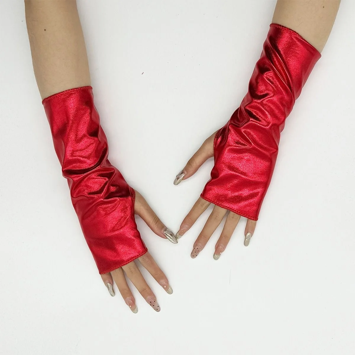 Cyberpunk Trendy Techwear  Silver/ Black/Golden/Red  Casual  Gloves Y2k Fashion Hand Diy Cosplay Accessory view 6