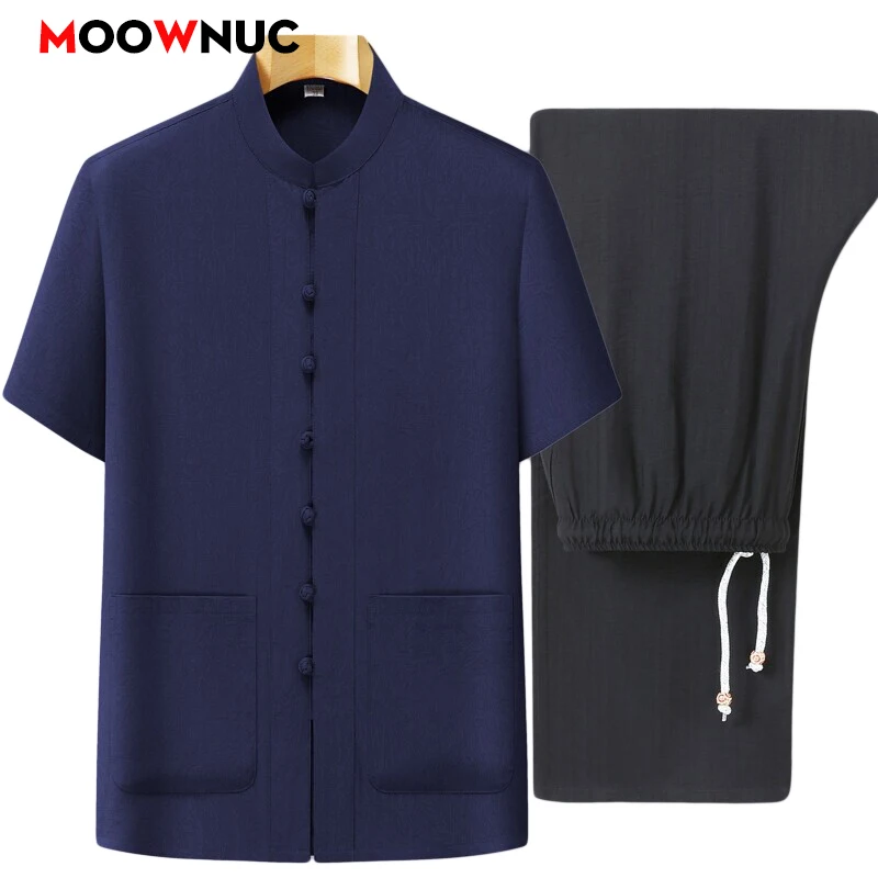 ملابس رجالية طقم سويت شيرت صيفي غير رسمي ملابس رياضية مع قمصان وسراويل 2 قطعة ملابس عمل مريحة #1