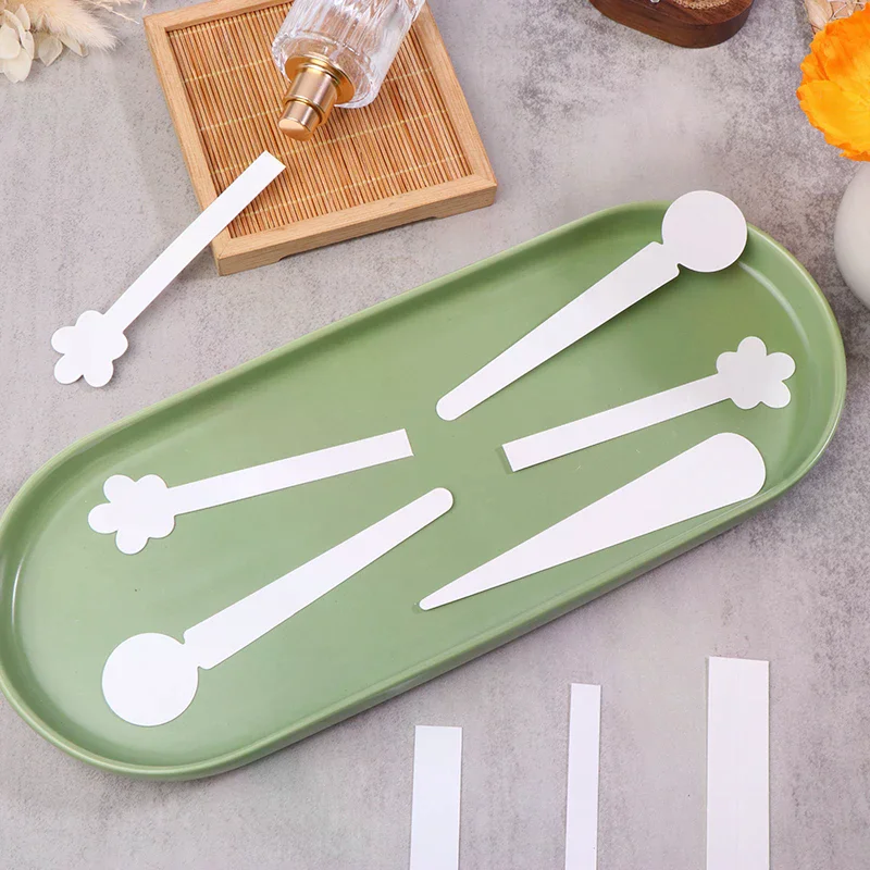 100 قطعة/الوحدة رأس مستدير اختبار الروائح العطر الزيوت الأساسية اختبار تستر شرائط الورق شكل زهرة