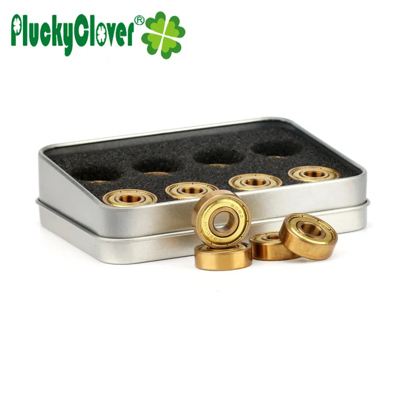 16pc 608zz/627z Gold Tatinium Skate Bearings Skateboard Longboard Parts Inline Roller Skates Scooter Quad Artistic Skate Bearing