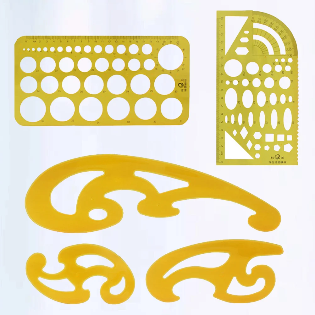 

1 set 1 Set Painting Template Plastic Circle Measuring Ruler Transparent For School Office Art Design Architecture Drawing Tools