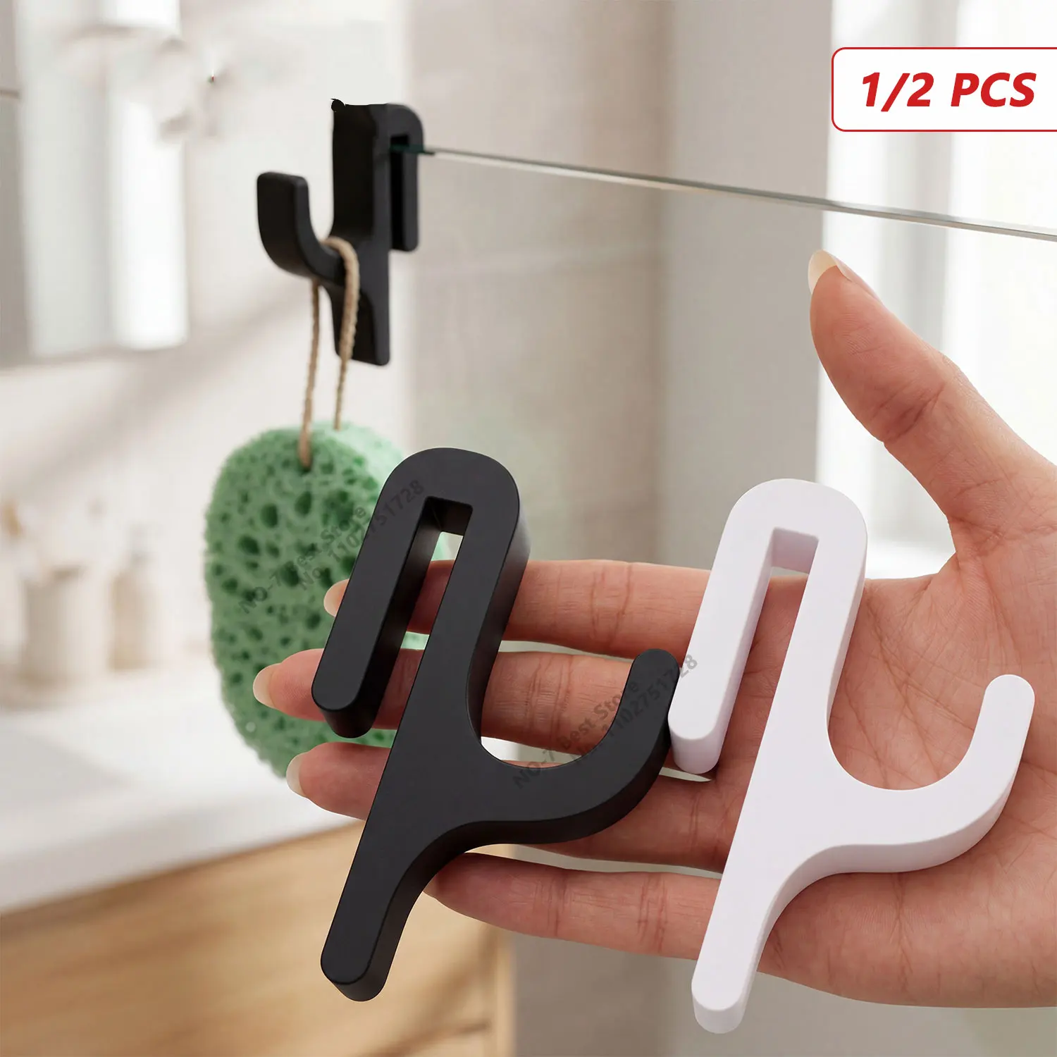 3D Shower Door Towel Hook for 8mm Glass Doors Bathroom Hanger for Clothes Towel Bathrobes Laundry Dormitory Apartment