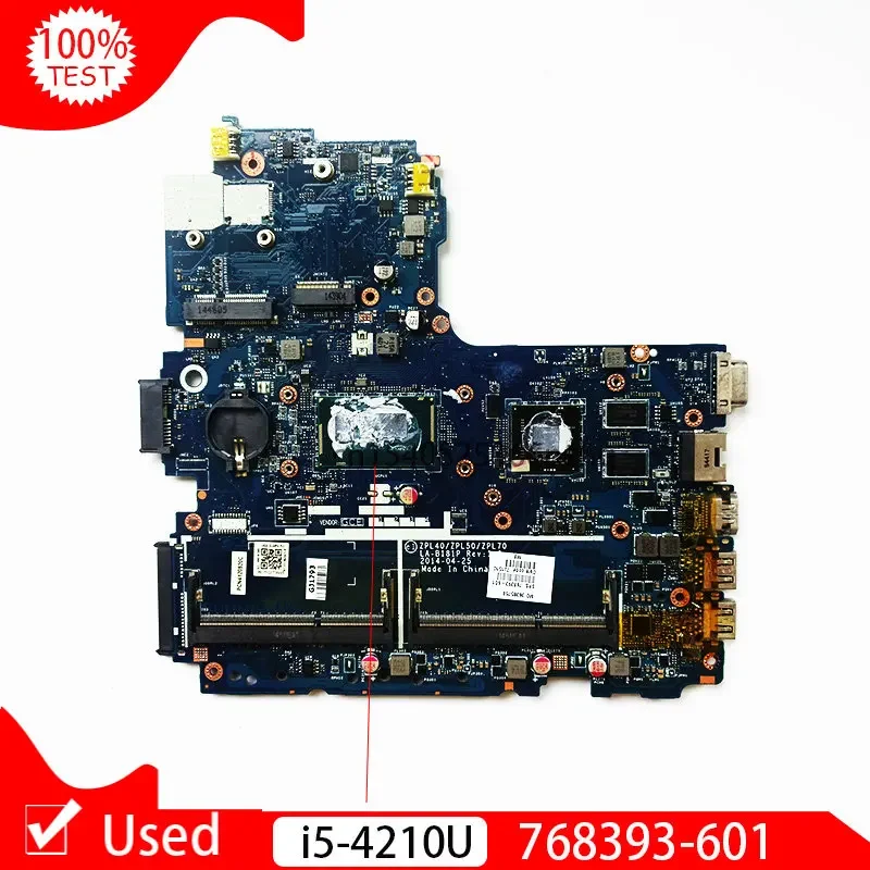 Used 768393-601 768393-501 768393-001 For HP Probook 450 470 440 G2 I5-4210U Laptop Motherboard SR1EF 216-0858030 Mainboard