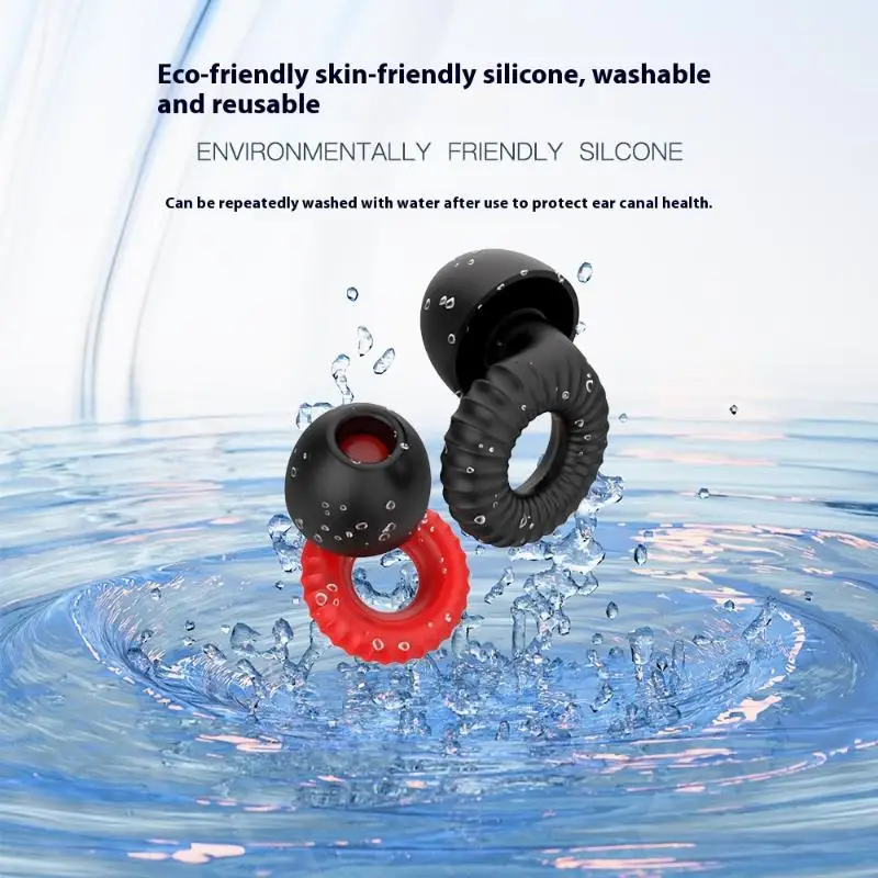 1Set Ultra Sottile Forma di Anello Aiuto Per Il Sonno Tappi Per Le Orecchie Impermeabile Nuotare Tappi Per Le Orecchie Concerto Protezione Dell'udito Riutilizzabile Tappi Per Le Orecchie In Silicone