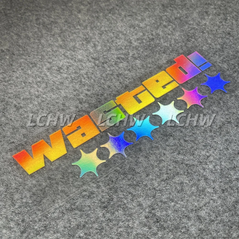 Car Stickers for Game Text Wasted Star Modified Auto Body Window Decals Sponsor Modified Tape Motor Racing Graphics