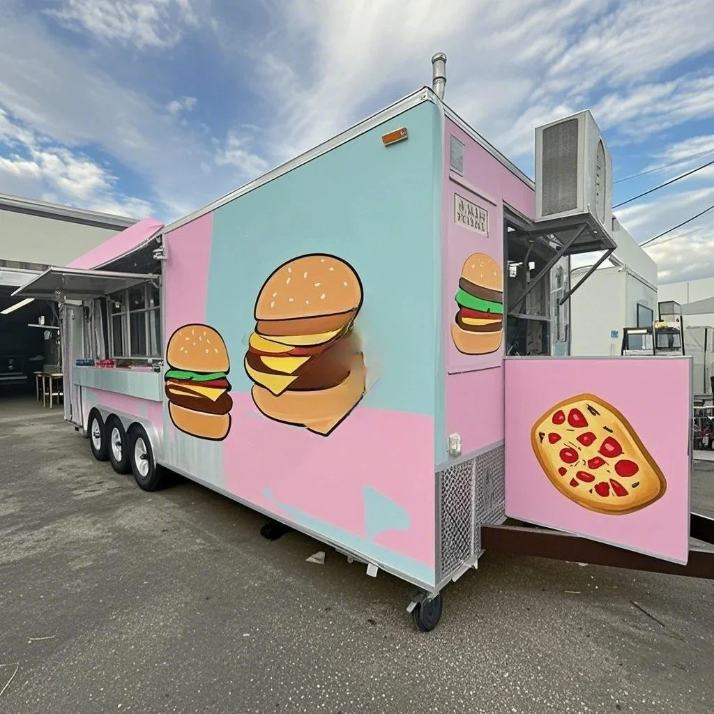 New Design Movable Kitchen For Fast Food Trailer Concession Food Trailers Fully Equipped Kitchen