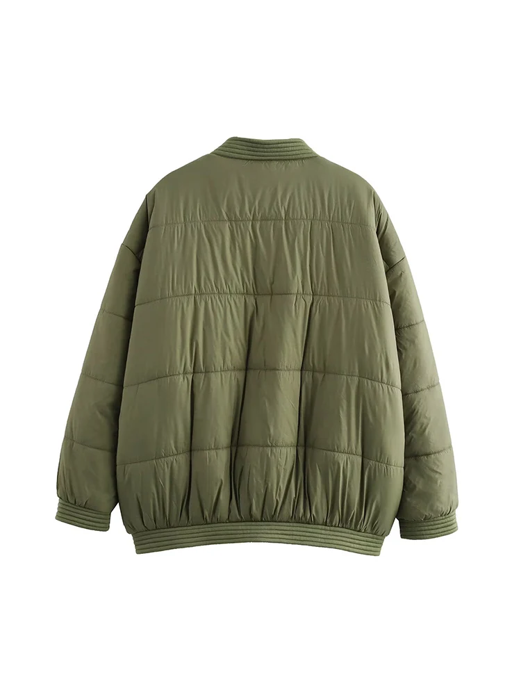 Mantel katun lengan panjang wanita bergaya Eropa, modis, serbaguna, elegan, simpel, warna polos, dan longgar.