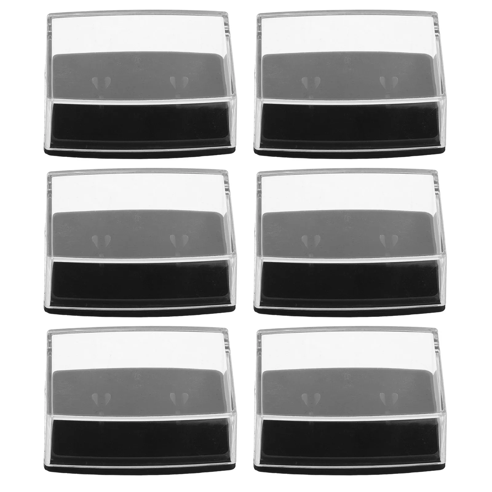 

6Pcs Men Cufflink Organizer Box Clear Jewelry Display Case Multifunctional Portable Travel Storage Ring Holder