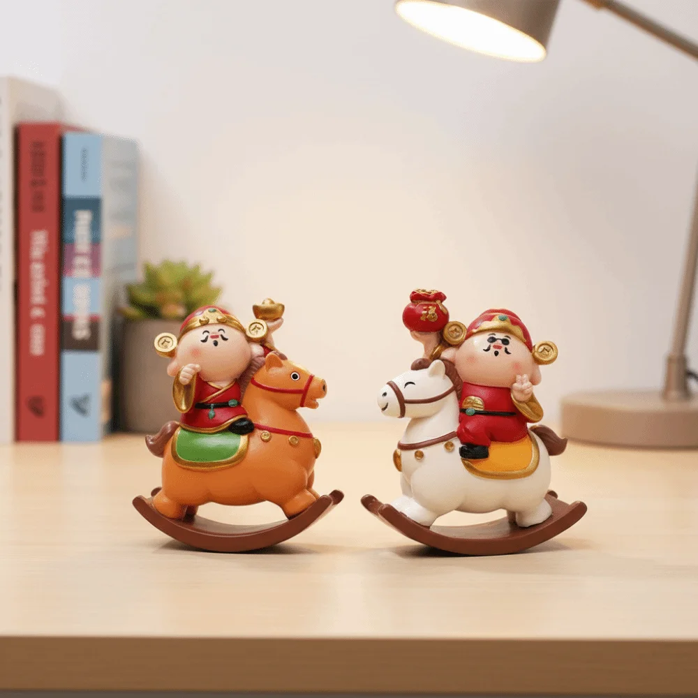 الراتنج 2026 الحصان سنة التماثيل سنة الحصان التميمة هزاز الحصان زخرفة نعمة النمط الصيني تمثال حصان #1