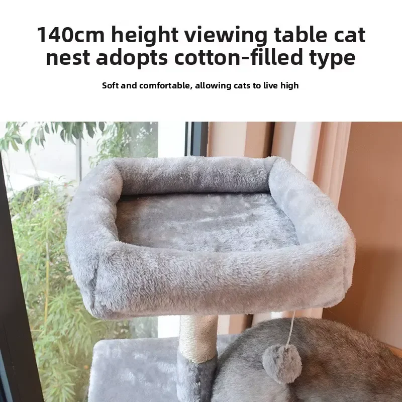 Multi-Layer Integrated Wood Eco-friendly Cat Tree Scratcher Large Cat House Customizable Cat Climbing Frame Toys Supports