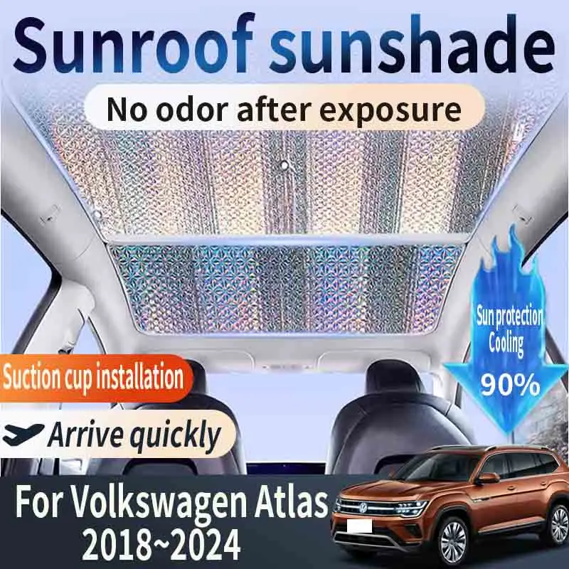 

Auto Part For VW Volkswagen Atlas Teramont 2018~2024 Car Sunroof Sunshade Suitable 2X Heat Insulation Sun Protection Accessories