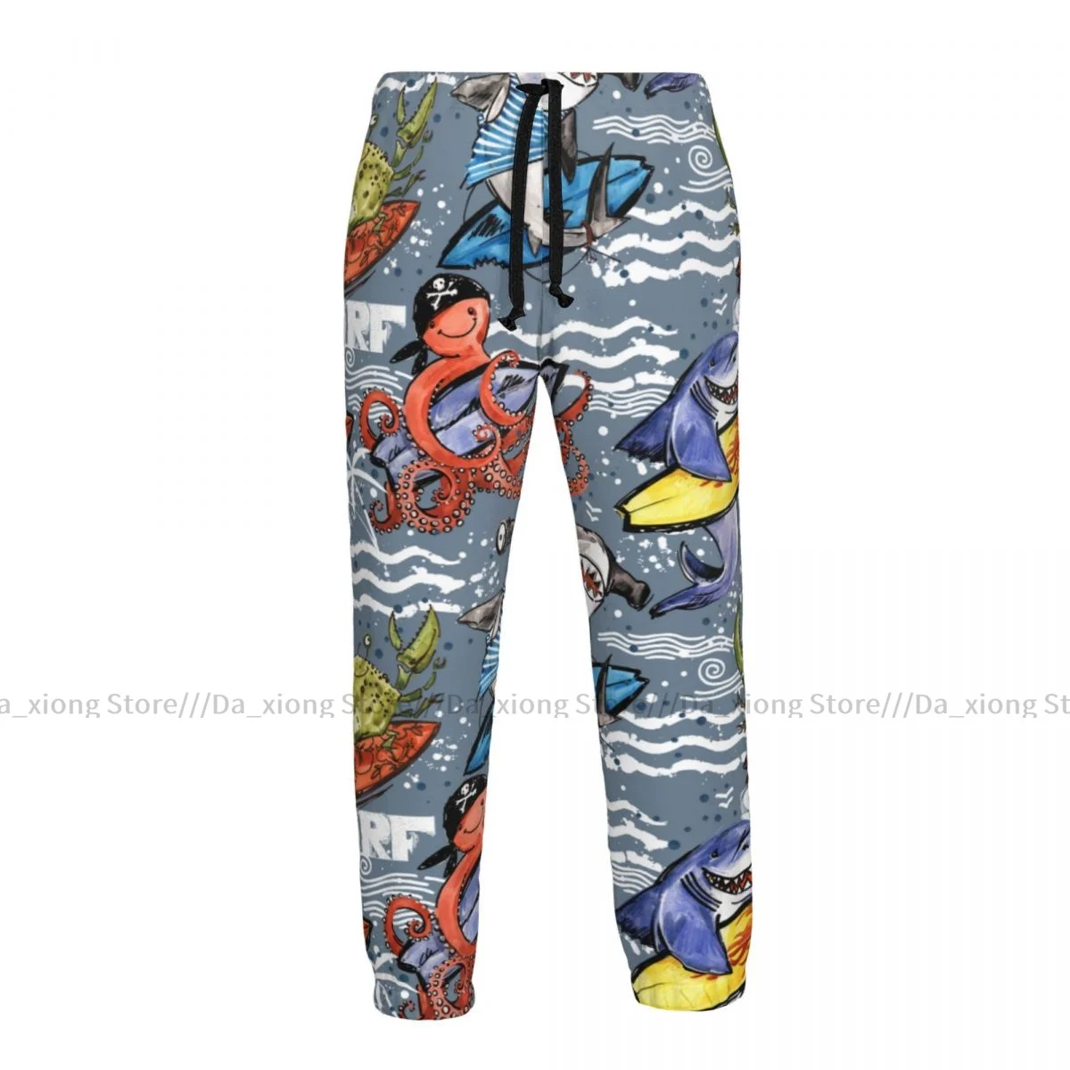 Men Sports Pants Male Casual Loose Trousers Ocean Octopus Shark Surfing Sportpants