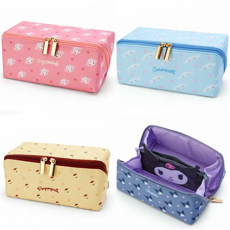 

Вместительная косметичка Sanrio Kuromi, портативная Милая дорожная сумка для хранения туалетных принадлежностей