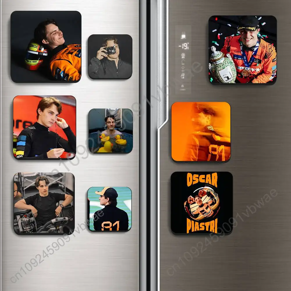 Seasonal Rise Oscar Piastri Black Square Plastic Fridge Magnet, for Magnetic Sticker No Trace Left, Durable, Smooth and Textured