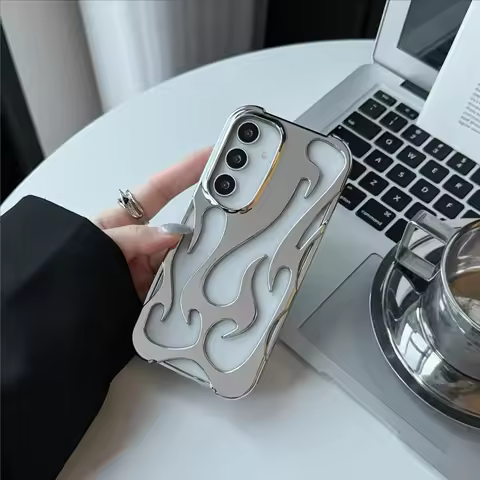 New 3D Flame pattern Case For Samsung Galaxy S25 S24 S22 S23 Ultra A16 A55 A54 A06 A15 A14 Hollow Slim Shockproof soft Cover