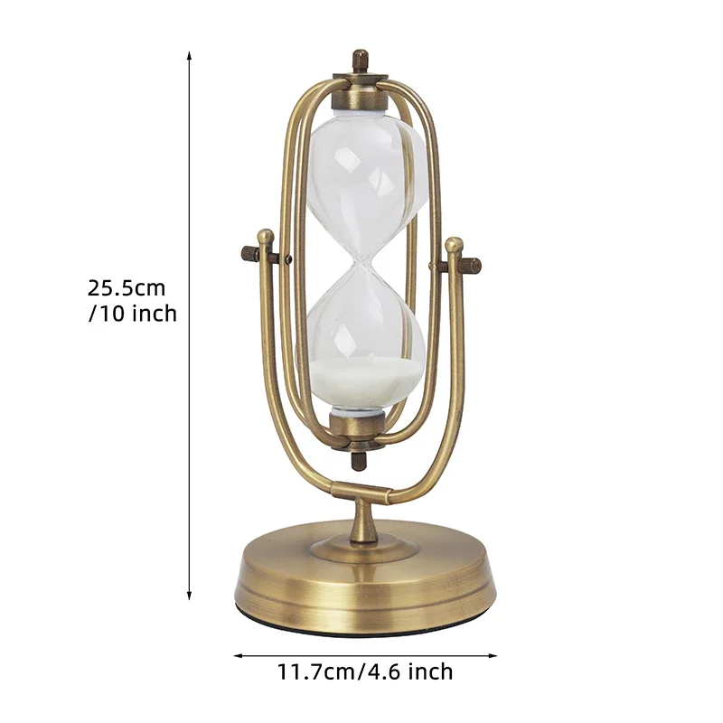 Metal copper plating anti-rust rotating hourglass countdown timer home living room study ornament