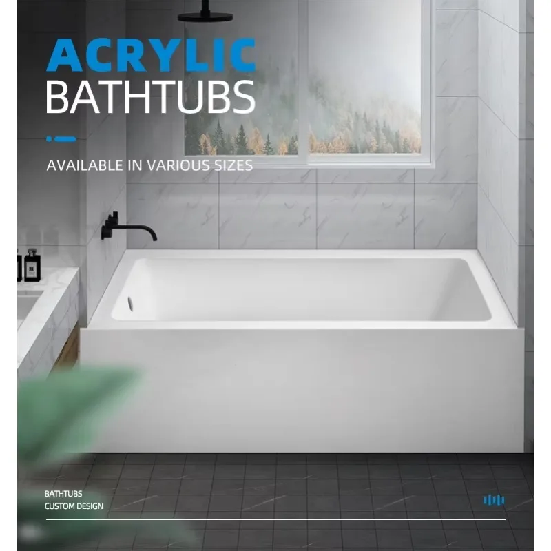 Wholesale Portable Walk in Bath Tub Acrylic Two Sided Skirt Bathtubs