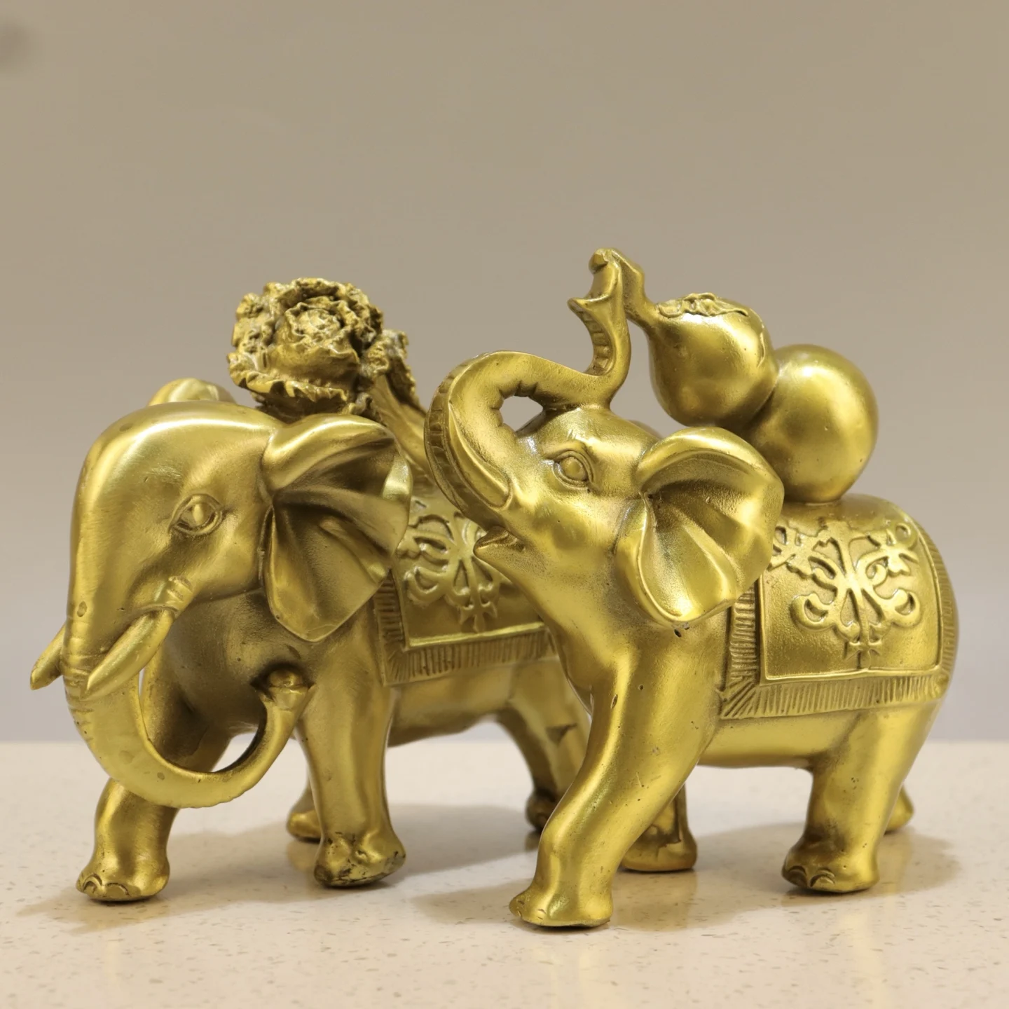 Brass Fortune, Hundred Wealth, Lucky Elephant, Attract Wealth, Keep Money, Object, Home Feng Shui Ornament, Opening Ceremony
