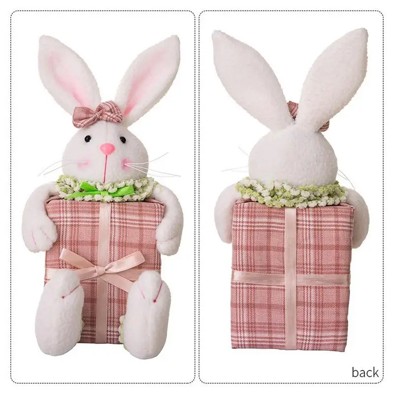 Easter Bunny Figurines Home Decor Cartoon Rabbit Candy Box Doll Easter Home Decoration Cute Bunny Easter Rabbit Doll For Easter