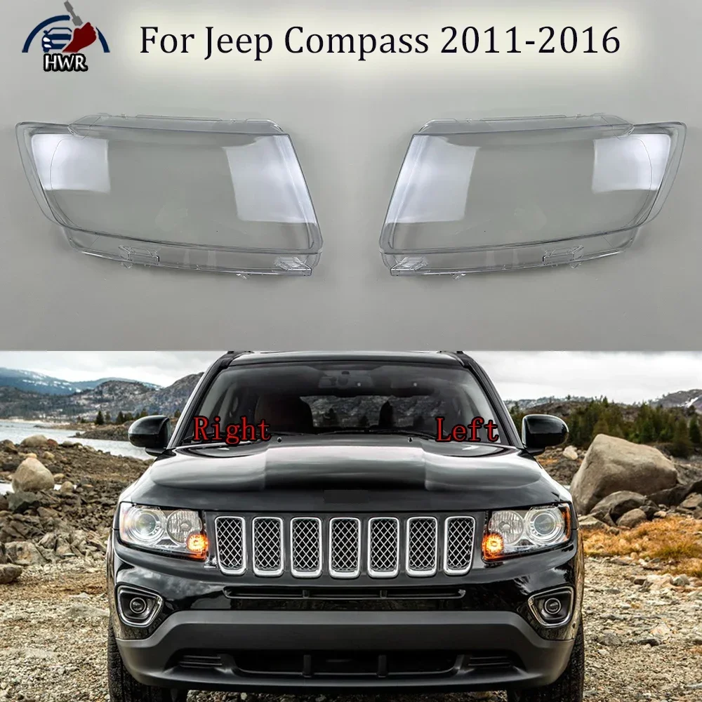 

Headlight Cover Transparent Headlamp Shell Plexiglass Replace Original Lampshade For Jeep Compass 2011 2012 2013 2014 2015 2016