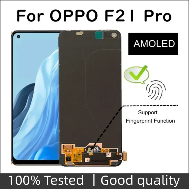 

For OPPO F21 Pro LCD Display Touch Screen Assembly Replacement Accessory, 6.4 "AMOLED, CPH2363, CPH2341