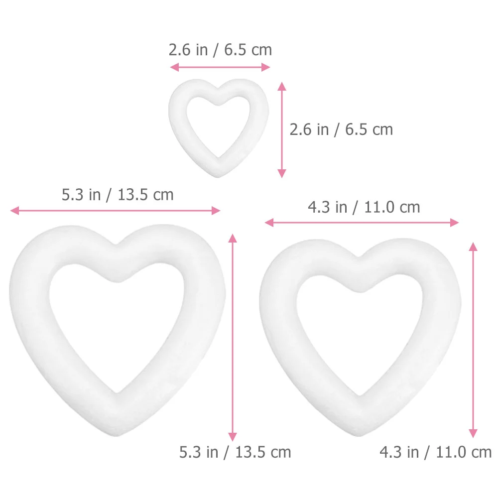 18 Pcs Bubble Heart Wreath Form Wedding Outdoor Christmas Decoration Foam Garlands Shapes Supplies Making Kit