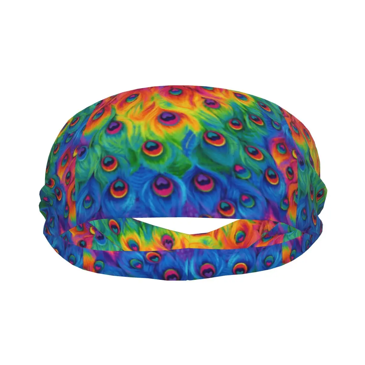 

Rainbow Peacock Elastic Hair Band Yoga Headband Makeup Hair Hoop Headwrap