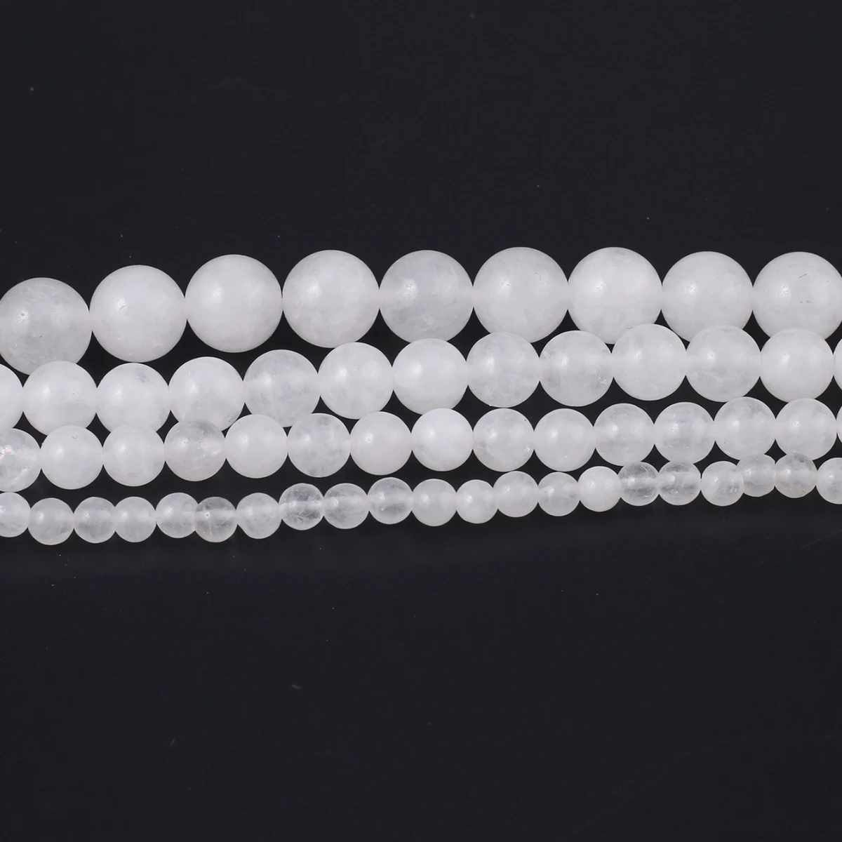 Natural Stone Beads Round White Jade Gemstone Isolation Spacing Loose Beads Jewelry Making DIY Necklaces Bracelet Accessories