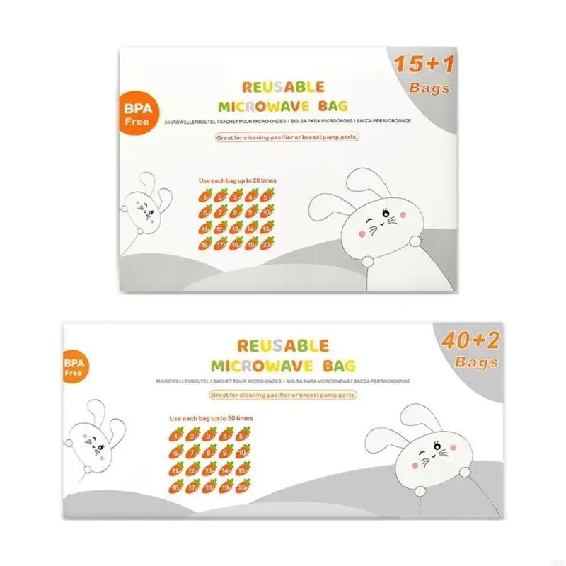 Paquete D5QA 1 juego bolsas para microondas para limpieza rápida del equipo alimentación del bebé