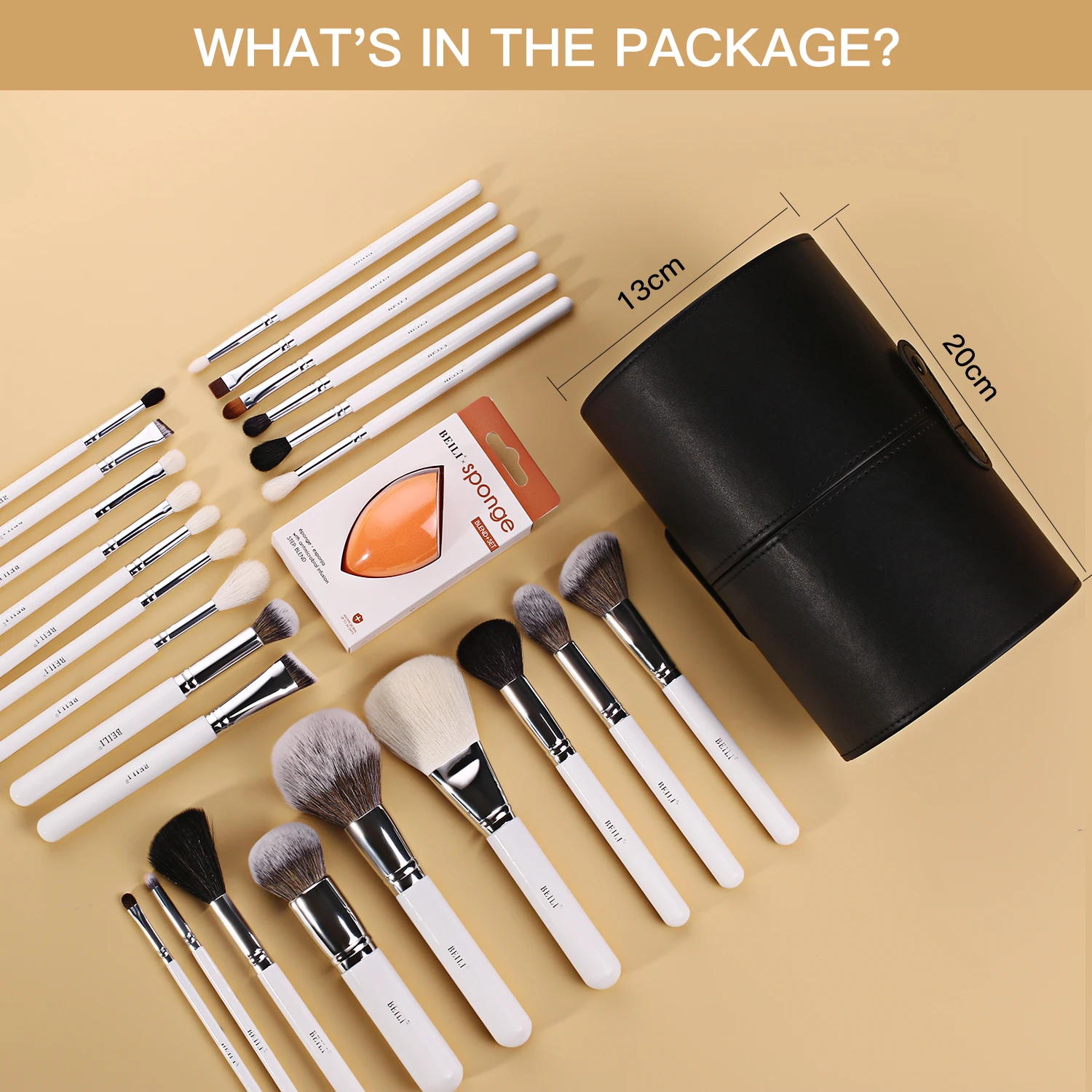 BEILI Makeup Brush Set 24-42pcs with Water-based Material Handle Powder Foundation Blush Eyebrow Eyeshadow Brushes Kit