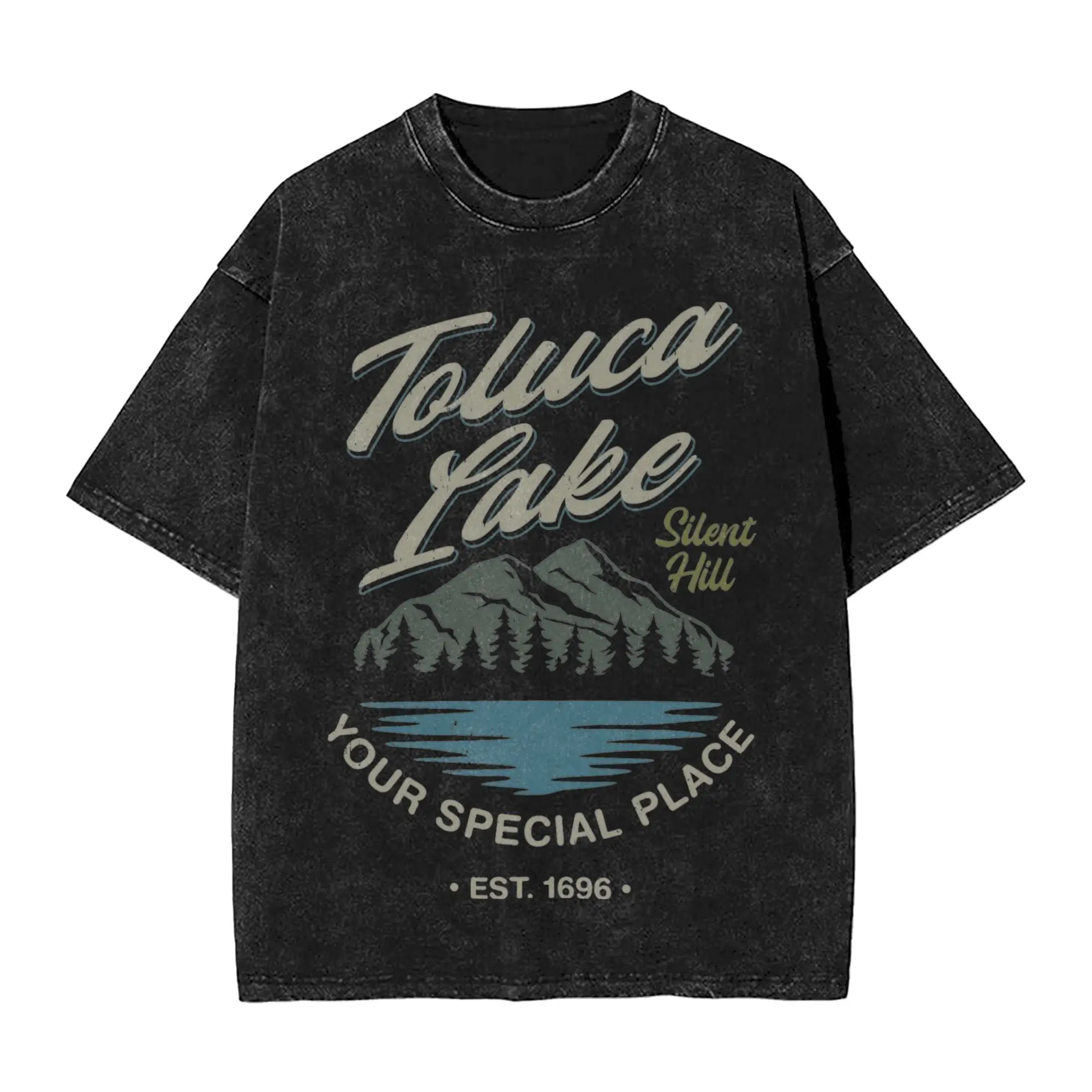 

Футболки Toluca Lake Silent Hill: Мужские оверсайз футболки с коротким рукавом в стиле хип-хоп, с принтом по мотивам хоррор-игры, уличная одежда