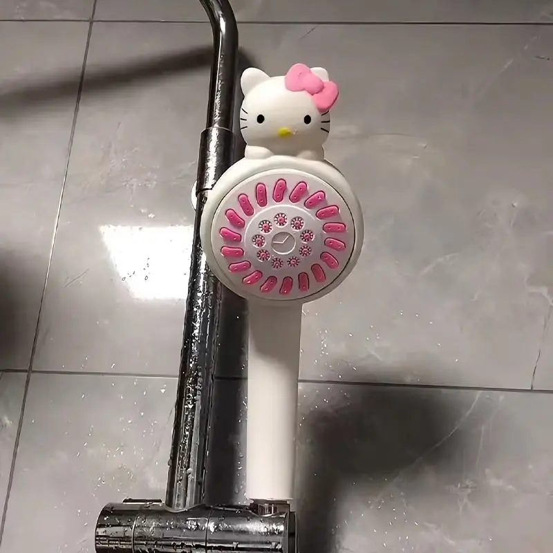 Hello Kitty Hand Shower High Pressure Water Saving Rain Shower Sanrio Bath Shower Head Bathroom Accessories Cartoon Showerhead