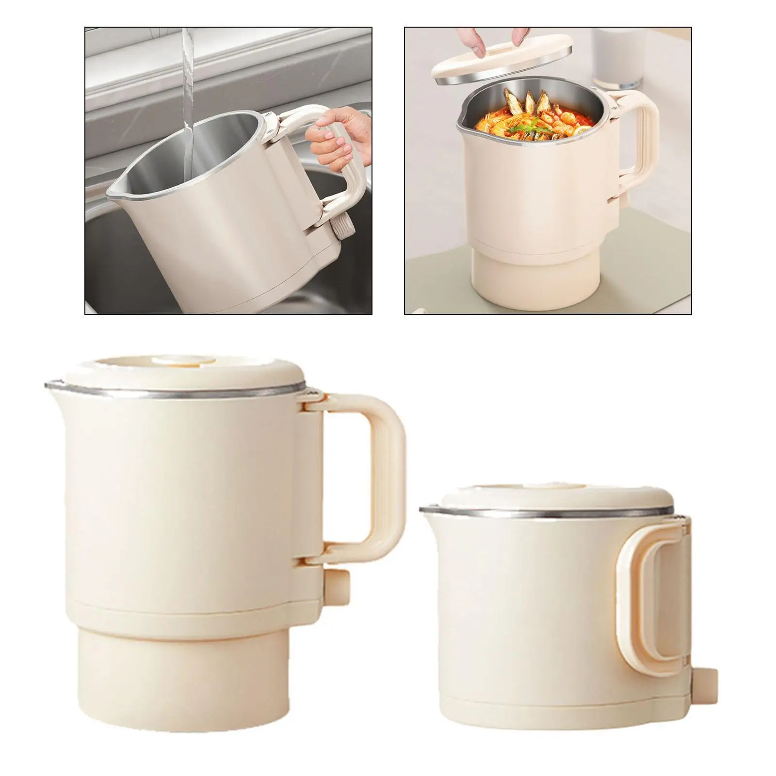 折りたたみ式トラベル電気ケトル 800ml コーヒーケトル 屋外ホテルオフィス用