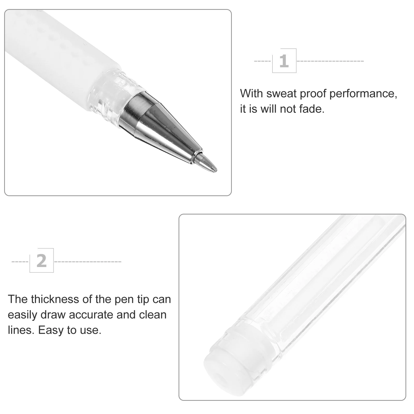 3 Pcs Eyebrow Mapping Pen White Gel Skin Marker Microblading Marking Tool Body Pens