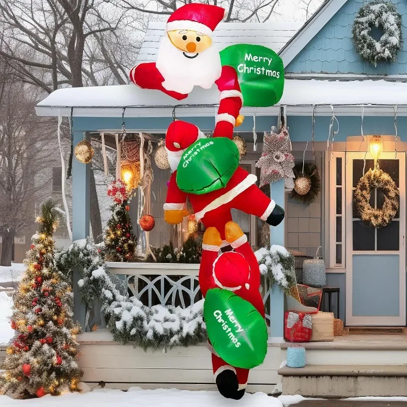 Christmas Decoration 4 Giant Father Christmas Snowman Inflatable Model Christmas Decoration Outdoor Garden Decoration