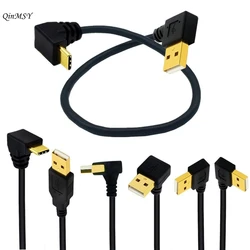 25cm USB 2.0 A Male 90 Degrees Up Down Left Right angled Elbow to USB 3.1 Type C Elbow male Converter Data Sync Charging Cable
