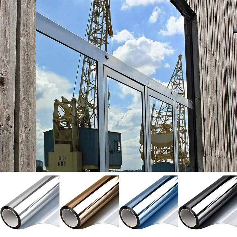 

Privacy Window Film Sun Protection One Way Reflective Window Film Heat Insulation Anti-UV Self Adhesive Glass Film Home Office