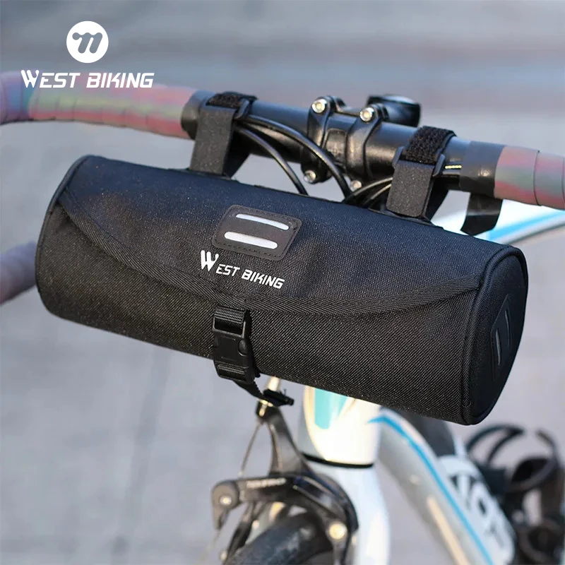 WEST BIKING-Bolso de nailon para Bicicleta, resistente al agua, alforjas delanteras para manillar, bolso de hombro para ciclismo